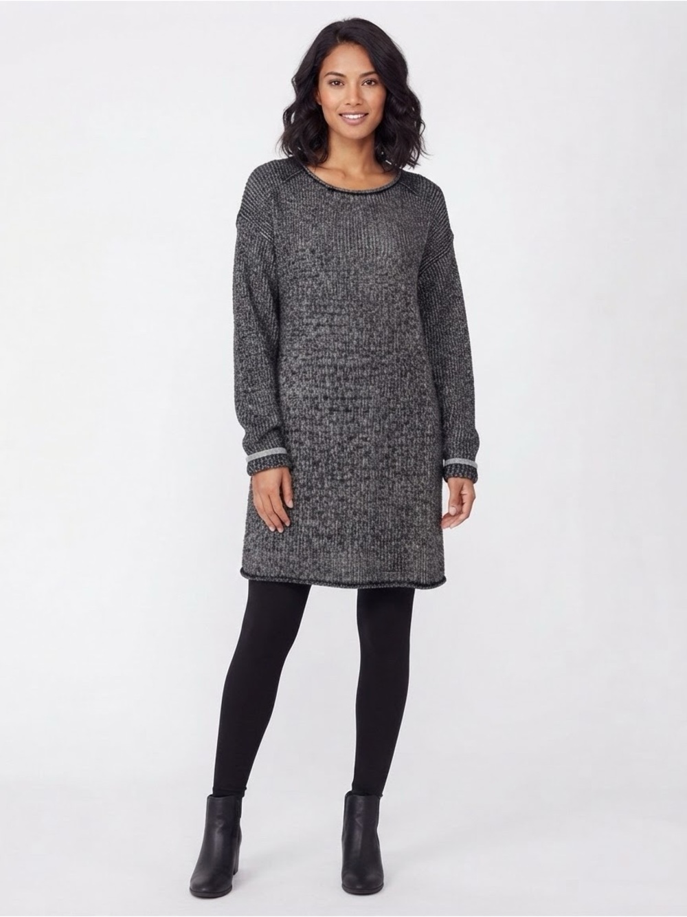 Free People Lenox Tunic Sweater Onyx Combo